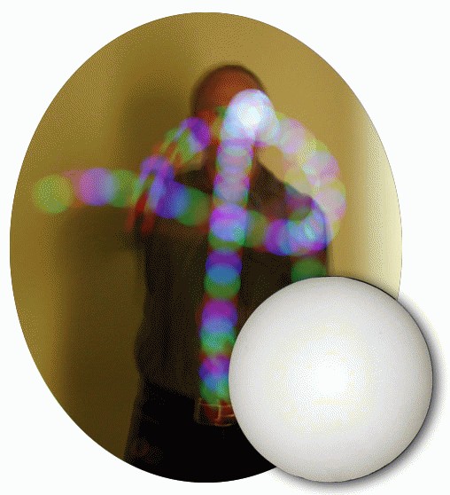 Single LED RGB strobe Juggling Ball