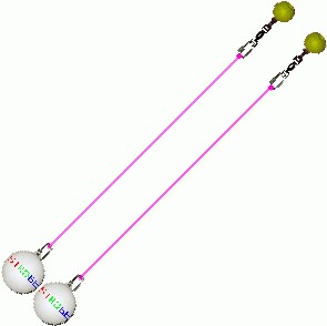 Practice Poi Glow Ball Strobe with Pink Yellow Handle