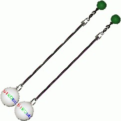 Practice Poi Glow Ball Strobe Cole Cord Chain Green 