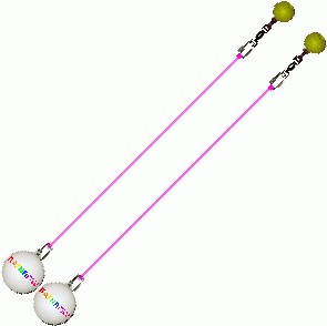 Practice Poi Glow Ball Rainbow with Pink Yellow Handle