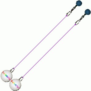 Practice Poi Glow Ball Rainbow with Purple Blue Handle