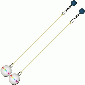 Practice Poi Glow Ball Rainbow with Yellow Blue Handle