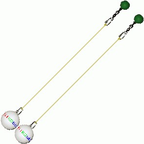 Practice Poi Glow Ball Strobe with Yellow Green Handle