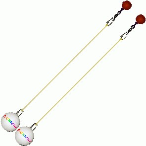 Practice Poi Glow Ball Rainbow with Yellow Red Handle