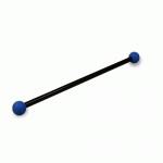 Black powdercoated 52cm baton with silicon balls blue