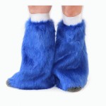 Fluffy leg warmers. One size fits all. Blue