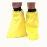Fluffy leg warmers. One size fits all. Yellow