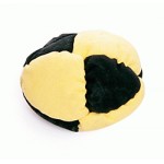 8 Panel bead foot bag hack sack - black yellow