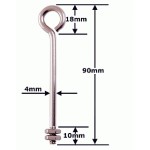 2 x 90mm eyebolt with 4 nuts (for fire poi heads)