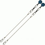 Poi Chain Wire Rope 35cm with Blue Ball Handle 48cm