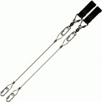 Poi Chain Wire Rope 20cm Black Double Leather 36cm