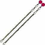 Poi Chain Black Oval 45cm with Pink Ball Handle 58cm