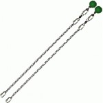 Poi Chain Oval Link 45cm with Green Ball Handle 58cm