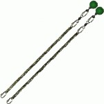 Poi Chain Black Oval 45cm with Green Ball Handle 58cm