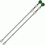 Poi Chain Oval Link 40cm with Green Ball Handle 53cm