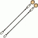 Poi Chain Ball 8mm 25cm with Wooden Handle 34cm