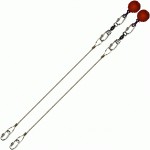Poi Chain Wire Rope 35cm with Red Ball Handle 48cm
