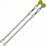 Poi Chain Oval Link 30cm with Yellow Ball Handle 43cm