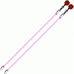 Poi Chain Nylon Pink with Red Ball Handle Adjustable