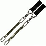 Poi Chain Black Oval 15cm with Double Leather 31cm