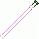 Poi Chain Nylon Pink with Green Ball Handle Adjustable