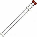 Poi Chain Oval Link 45cm with Red Ball Handle 58cm