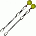 Poi Chain Oval Link 15cm with Yellow Ball Handle 28cm