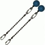 Poi Chain Ball 8mm 15cm with Blue Handle 24cm