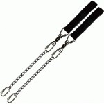 Poi Chain Oval 15cm with Black Single Leather 33cm