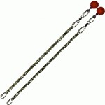 Poi Chain Black Oval 45cm with Red Ball Handle 58cm