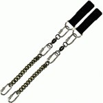 Poi Chain Black Oval 15cm with Double Handle 31cm