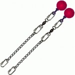 Poi Chain Oval Link 15cm with Pink Ball Handle 28cm