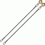 Poi Chain Ball 8mm 40cm with Wooden Handle 49cm