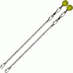 Poi Chain Oval Link 35cm with Yellow Ball Handle 48cm