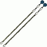 Poi Chain Black Oval 45cm with Blue Ball Handle 58cm