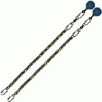 Poi Chain Black Oval 40cm with Blue Ball Handle 53cm
