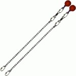 Poi Chain Oval Link 35cm with Red Ball Handle 48cm