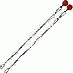 Poi Chain Oval Link 40cm with Red Ball Handle 53cm