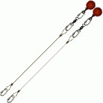 Poi Chain Wire Rope 30cm with Red Ball Handle 43cm