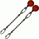 Poi Chain Ball 8mm 10cm with Red Handle 19cm