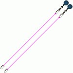 Poi Chain Nylon Pink with Blue Ball Handle Adjustable
