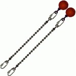 Poi Chain Ball 8mm 20cm with Red Handle 29cm