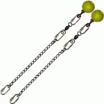 Poi Chain Oval Link 20cm with Yellow Ball Handle 33cm