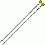 Poi Chain Oval Link 45cm with Yellow Ball Handle 58cm