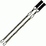 Poi Chain Black Oval 30cm with Double Leather 46cm