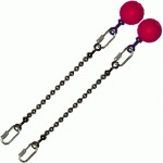 Poi Chain Ball 8mm 15cm with Pink Handle 24cm