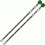Poi Chain Black Oval 40cm with Green Ball Handle 53cm