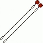 Poi Chain Ball 8mm 30cm with Red Handle 39cm
