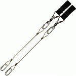 Poi Chain Wire Rope 15cm Black Double Leather 31cm