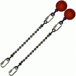Poi Chain Ball 8mm 15cm with Red Handle 24cm